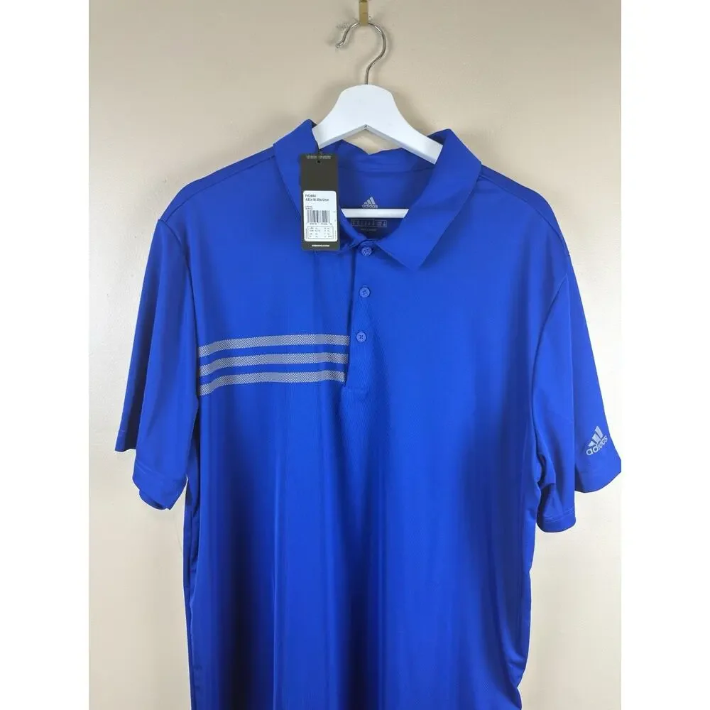 ADIDAS Men’s 3 Stripe Chest DRI-FIT Golf Polo Sport Athletic Shirts XL A324 NWT